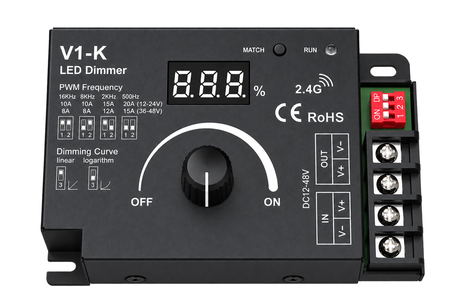 V1-K one-channel rotary LED dimmer