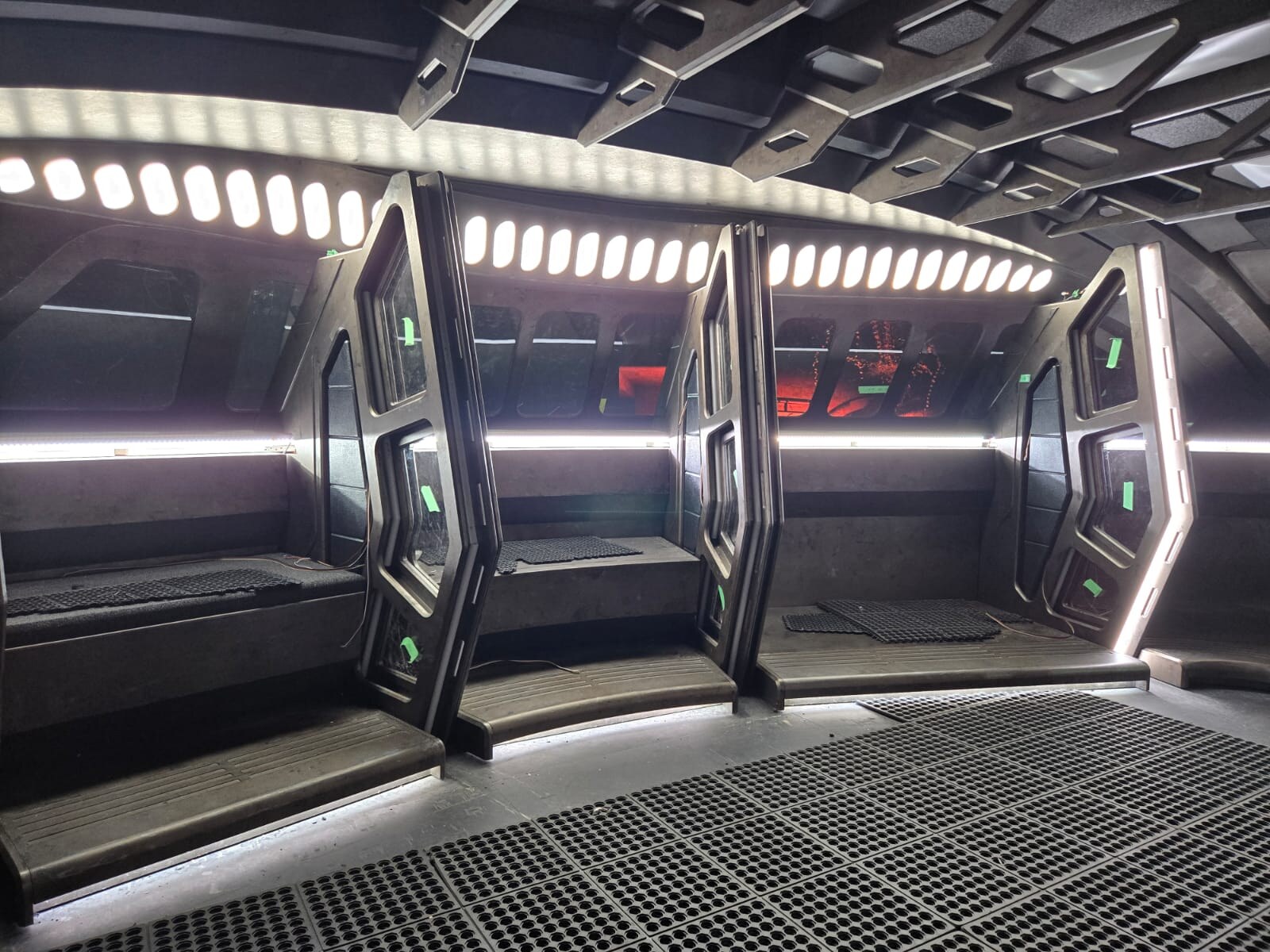 Science-fiction corridor with integrated linear lighting